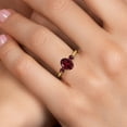 thumbnail image 4 of Gem Stone King 10K Yellow Gold Red Rhodolite Garnet 3-Stone Ring for Women | 1.59 Cttw | Oval 8X6MM | Gemstone January Birthstone | Size 8, 4 of 6