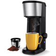 thumbnail image 1 of Single Serve Coffee Maker, 14oz Compact Coffee Machine with Auto Shut-Off, Reusable Filter for Ground Coffee, Home, Kitchen, Travel - CM8104, 1 of 7