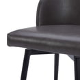 thumbnail image 5 of CHITA 27" Swivel Upholstered Counter Bar Stools set of 3 with Back & Metal Legs, Faux Leather in Retro Gray, 5 of 14