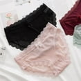 thumbnail image 5 of KOOYTE Underwear Women's Lace Panties Seamless Low Waist Briefs Nylon Silk Breathable Female Cotton Comfortable Lingerie, 5 of 6