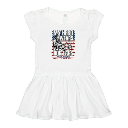 

Inktastic Military Proud Daughter Hero Wears Dog Tags Girls Gift Baby Girl Dress