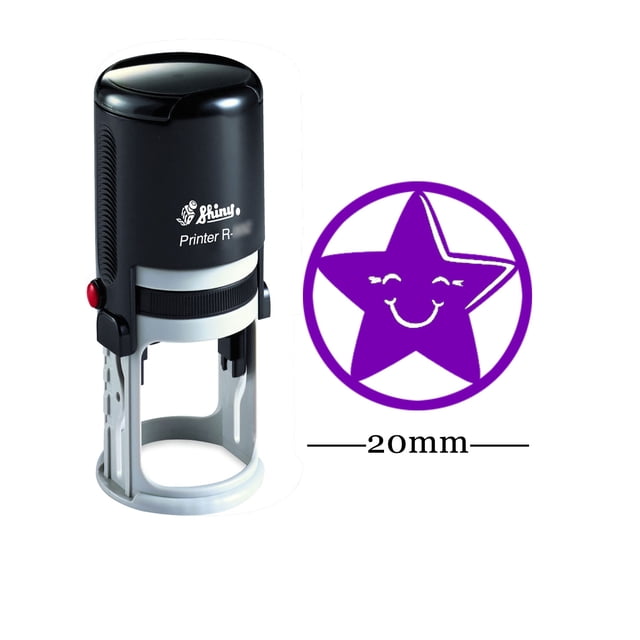 STAR Design Round Self Inking 20mm Kids Teacher Stamp Personalized Custom Shiny Rubber Stamp