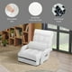 Gymax Canapé Pliant Blanc Chaise Longue Canapé-Lit avec Accoudoirs et Oreiller – image 9 sur 10