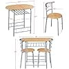 thumbnail image 2 of RTYJGD  3 Piece Dining Table Set, Kitchen Table & Chair Sets for 2, Compact Bistro Table Set with Steel Legs, Built-in Wine Rack for Small Space, Apartment, Breakfast Nook, Natural, 2 of 12