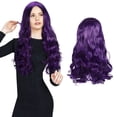 thumbnail image 1 of Peluca larga ondulada para mujeres negras: Peluca sintética encantadora con raya al medio y rizada - Cabello natural resistente al calor para uso diario en fiestas., 1 of 7