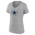 thumbnail image 2 of Women's Dak Prescott Gray Dallas Cowboys Icon Player Name & Number V-Neck T-Shirt, 2 of 3