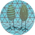 thumbnail image 1 of Ahgly Company Machine Washable Indoor Round Transitional Bright Turquoise Blue Area Rugs, 4' Round, 1 of 7