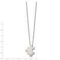 thumbnail image 2 of Diamond2Deal Stainless Steel Brushed Puzzle Piece Pendant on a Cable Chain with 2.75 in ext Necklace for Women 16", 2 of 3