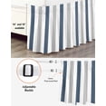 thumbnail image 3 of Blue Gray Striped Wrap Around Bed Skirts for King Bed 16" Drop, Bed Skirt with Adjustable Elastic Belt Dust Ruffle Bed Valance for Bedroom Hotel Luxury Farmhouse Stripe Art Bed Frame Cover, 3 of 7