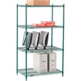 thumbnail image 3 of Nexel 4 Shelf Poly-Green Wire Shelving Unit Starter 36""W x 24""D x 54""H, 3 of 3