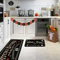 thumbnail image 3 of Halloween Kitchen Rug Set of 2, Non Slip Pumpkin Spooky Mats with Anti Fatigue Comfort, Washable Halloween Decor Rugs for Sink Laundry Office, Farmhouse Holiday Floor Mats 15.8x23.6+15.8x43.3 Inches, 3 of 6