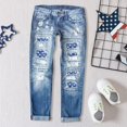 thumbnail image 2 of Vedolay Wide Leg Jeans for Women Summer Casual Printed Mid Waist Stretchy Denim Pants Blue,3XL, 2 of 4