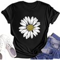 thumbnail image 5 of WOYY Big Girls Sunflower Print Short Sleeve T-Shirt Summer Casual T Shirt, Sizes 3-13, 5 of 6