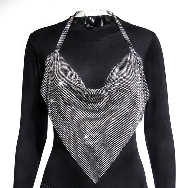 SAYOO Chaleco de cintura brillante para mujer SAYOO moda