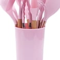 thumbnail image 4 of Kitchen Wooden Handle Silicone Kitchen Utensils Non Stick Cooking Spoon Spatula Brush Scraper Clip Set, 4 of 5