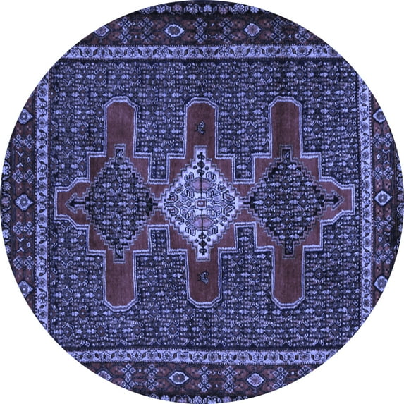 Ahgly Company Indoor Round Persian Blue Traditional Area Rugs, 3' Round