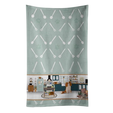 

Blenheim Cavalier Spaniel in the Kitchen Kitchen Towel 15 in x 25 in