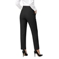 thumbnail image 4 of Ninixx Womens Straight Leg Business Casual Slacks Elastic Waist Dressy Trousers with Pockets Work Office Outfits for Daily Wear, 4 of 5
