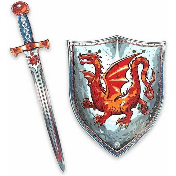 Liontouch - Amber Dragon Foam Sword & Shield For Boys Aged 3-8 years | Medieval Dress Up & Costumes