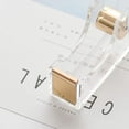 thumbnail image 5 of Cortador de cinta de asiento de acrílico transparente Suministros de oficina de escritorio Juego de regalo Color dorado 1 pieza Electrónica, 5 of 5