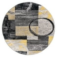 thumbnail image 2 of World Rug Gallery Abstract Circle Yellow 6'6" Round Rug, 2 of 9