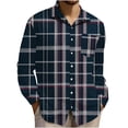 thumbnail image 2 of Yaoyar Men's Plaid Button Down Shirt Long Sleeve Casual Lapel Work Shirts Lightweight Shirts with Pocket, 2 of 6