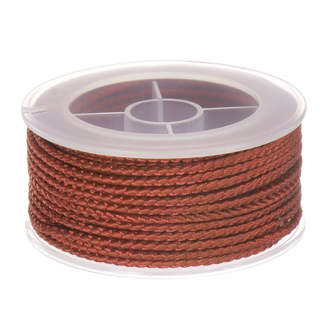 Unique Bargains Nylon Thread Twine Beading Cord 2mm Extra-Strong Braided Nylon Crafting String 11M/36 Feet, Saddle Brown