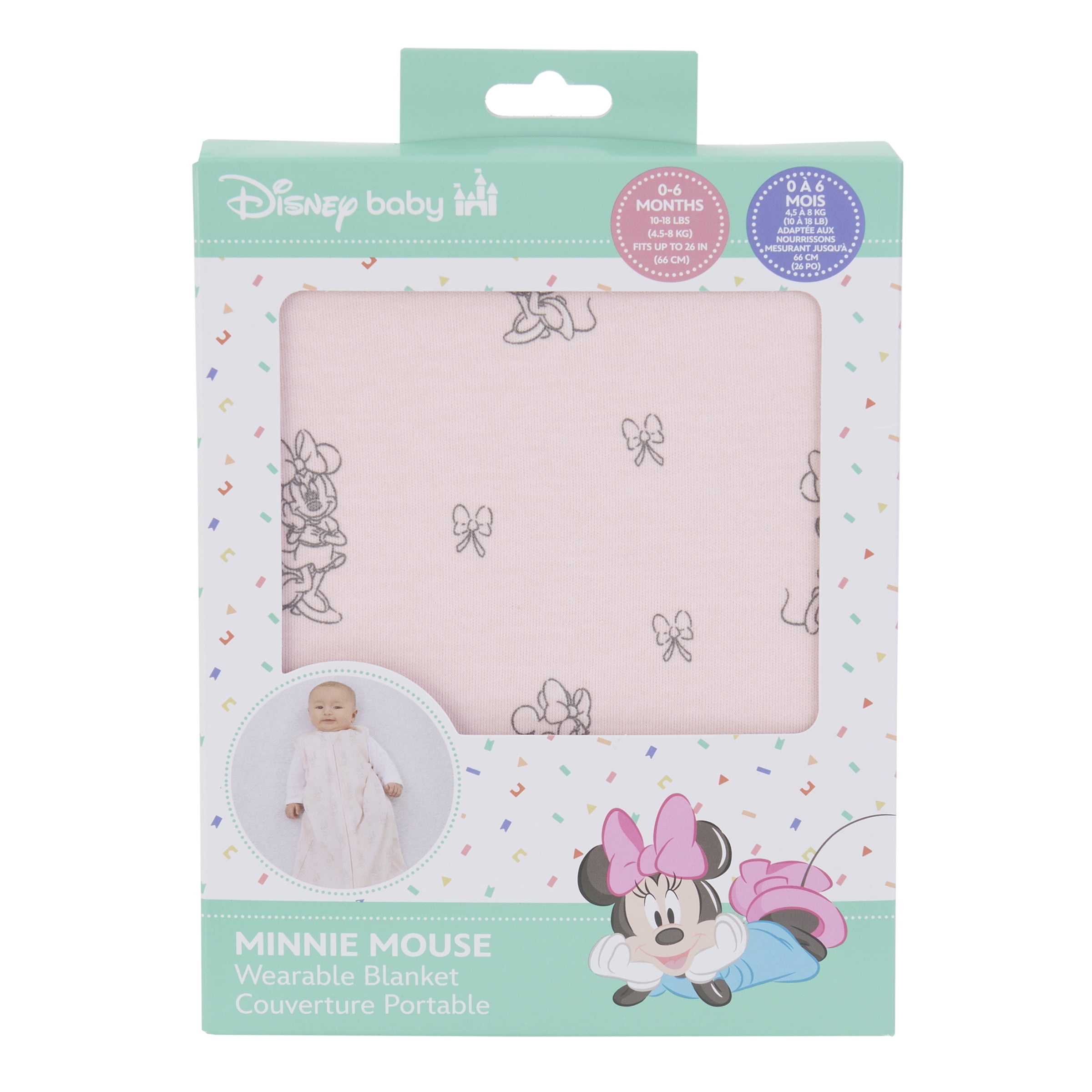 Minnie Mouse Infant Girl Wearable Baby Blanket, Pink
