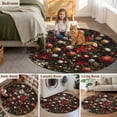 thumbnail image 5 of Round Rugs 3.3Ft, Christmas Round Area Rug Washable Indoor Throw Carpet, Poinsettia Xmas Balls Snowflake Soft Non Slip Circle Rug for Laundry Room Patio Home Decor Aesthetic, 5 of 8