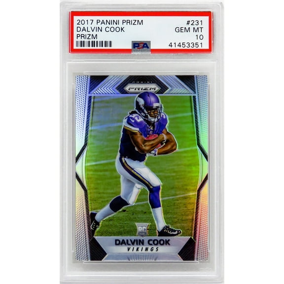 Dalvin Cook (Minnesota Vikings) 2017 Panini Prizm Football #231 Prizm RC Rookie Card - PSA 10 GEM MINT