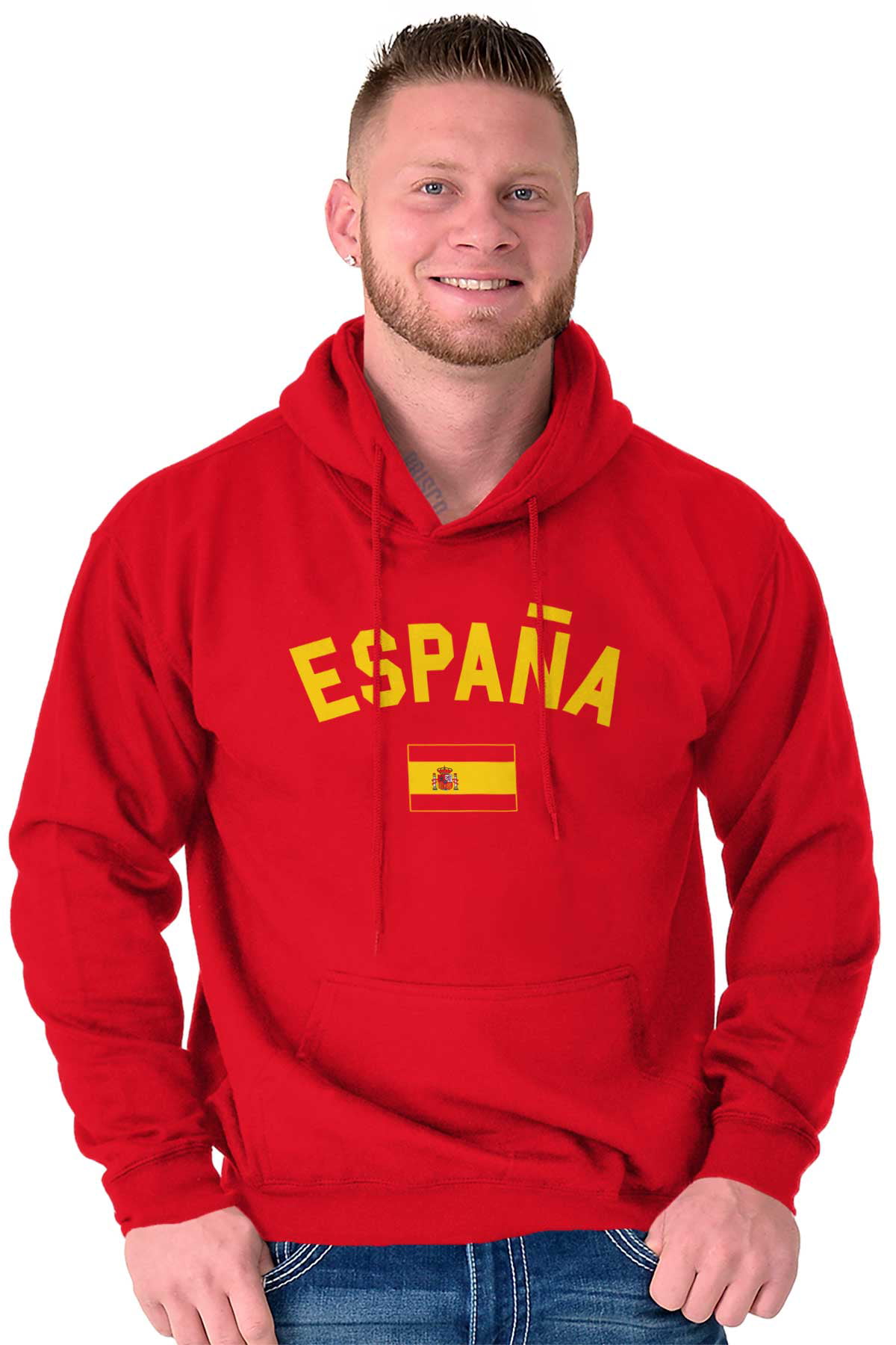 Spainish Flag Spain Soccer Fan Pride Hoodie Sweatshirt Women Men Brisco  Brands 2X
