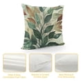 thumbnail image 4 of Patifu   Leaf Print Throw Pillow Cushion Cover Set   Bouquets of Leaves Romantic Boho Nature Concept Pattern Lines Ikat Chevron, Decorative Accent Double-Sided Printing,  Ivory Sage Green 12x12in, 4 of 5
