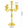 thumbnail image 4 of Metal Candelbra & Candelabrum | Brass Plated Finish Retro Classic Candlestick Holder | Perfect for Candlelight Dinner and Table Centerpeice Decoration | Luxurious Elegant Themed Home (Medium), 4 of 4