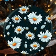 thumbnail image 4 of Christmas Ornament Daisy Flower 3" Circle Ceramic Ornament Daisy Spring Summer Bloom Floral Christmas Home Office Tree Decorations for Family Friend, 4 of 8