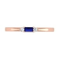 thumbnail image 3 of 0.15 Carat Baguette Shape Blue Sapphire and Round White Diamond Wedding Band Ring in 10K Rose Gold (Ring Size 7), 3 of 4