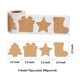 thumbnail image 2 of 300 piezas de pegatinas de papel kraft de Navidad, etiquetas de etiquetas de Navidad marrones, etiquetas de nombre con temática navideña, 2,5 x 2,5 pulgadas, 4 patrones, 2 of 5