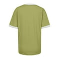 thumbnail image 5 of Women Summer Tops Women's Loose Top Printed Short Sleeve T Shirt Long Sleeve Shirts with Sayings Peach Long Shirt Women Athletic Set Warm Undershirt for Button up Flannel Ladies Green XL, 5 of 5