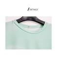 thumbnail image 4 of T-Shirt pour Femmes Teinté Causal Haut Manches Courtes Col Rond Chemisier, Vert, XXL, 4 of 9