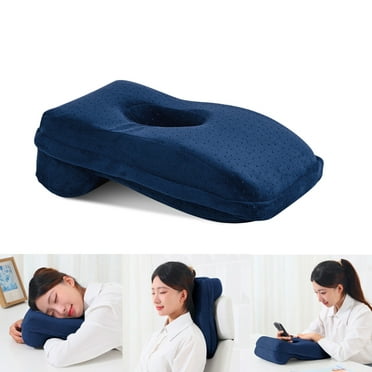 Onekawa Nap Pillow, Memory Foam Pillow Face Down Pillow Wedge Pillow for Sleeping, Navy Blue