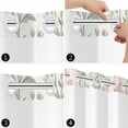 thumbnail image 3 of MIZHONA Vintage Green Plants Leaves No Hooks Shower Curtains with Snap in Liner Pink Floral Fabric Bathroom Curtain,71"× 74", 3 of 7
