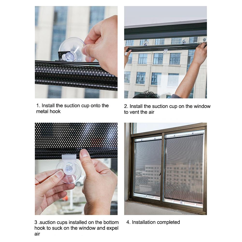 Universal Roller Blinds Suction Cup Sunshade Blackout Curtain Bedroom ;υ н⭐ T1W0