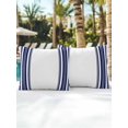 thumbnail image 4 of Outdoor Pillows Waterproof, Navy Blue Striped Throw Pillows with Inserts Included, Modern Farmhouse Stripes Indoor Outdoor Decorative Lumbar Pillow for Bed/Couch/Patio 18"x18", 2Pcs, 4 of 8