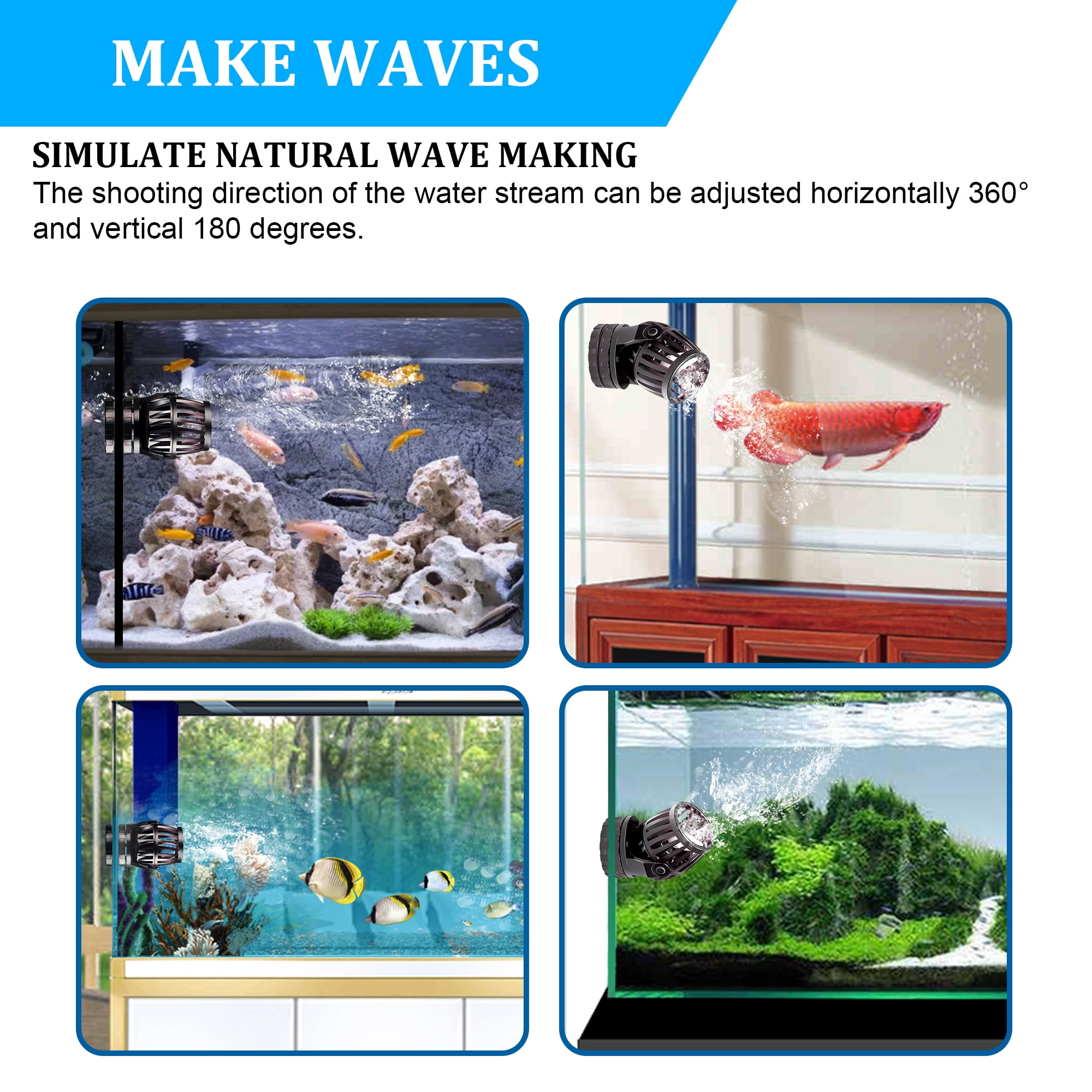 24v DC Sine Wave Maker Pump 1600 GPH For Pond Reef Aquarium Fish Tank