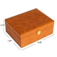 thumbnail image 2 of Household Essentials Vegan Leather 2-Layer Jewelry Organizer Box with Clasp Closure, Caramel Color, 2 of 15