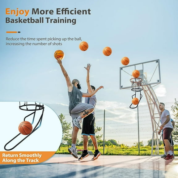 Heavy Duty Basketball Rebounder with 3 Stable Large Hooks for 18"  Training, Durable Basketball Accessories