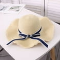 thumbnail image 2 of Clearance! Baberdicy Women Summer Big Straw Hat Sun Floppy Wide Hats New Bowknot Folding Beach Cap Beige, 2 of 2