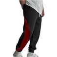 thumbnail image 3 of Jinhomg Mens Soft Cargo Pant Baggy Comfy Elastic Drawstring Waist Joggers 2025 Trendy Color Block Casual Long Pants with Pockets Black L, 3 of 6
