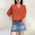 thumbnail image 2 of Sweater for Women, V Neck Sweaters for Women, Lightweight Knit Pullover Top, Long Sleeve Casual Fall Top for Everyday Style and Wear, 2 of 4