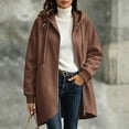 thumbnail image 2 of Plus Size Women's Oversized Loose Fit Zip Up Hooded Hoodie Coat Mid Length Jacket with Pockets Comfy Soft Cozy Casual Daily Wear Outerwear | CSEONE,Coffee 2XL, 2 of 9