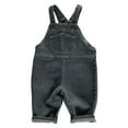 thumbnail image 4 of QUOTAY Stylish Girls Denim Overalls Versatile Casual Jumpsuit for Toddlers and Kids Everyday Soft Comfortable Durable Toddler Pants 01_Grey,3-4 Years, 4 of 6